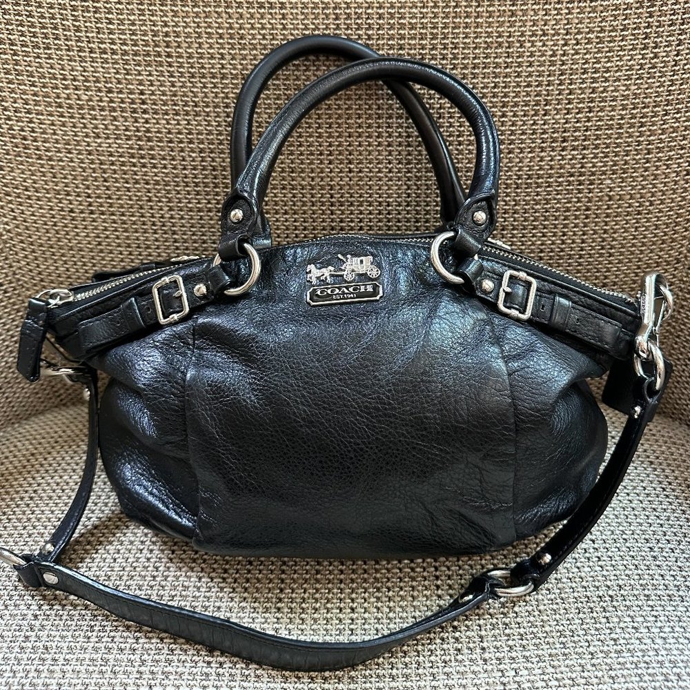 COACH Sophia Black Leather Satchel